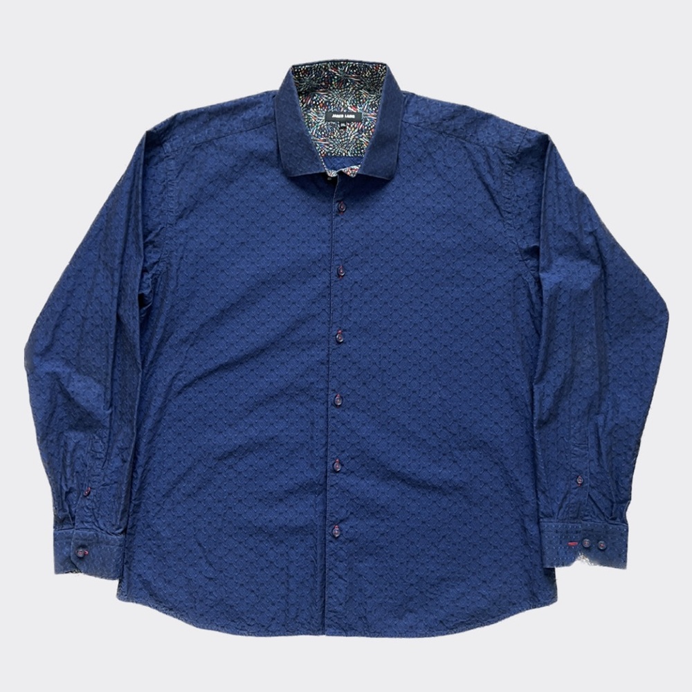 JARED LANG BUTTON DOWN SHIRT T-50 NAVY